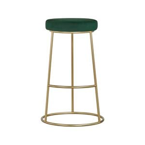 Kylo velvet barstool with gold legs - Green