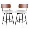Costway Padded Bar Stools Set Of 2 Swivel Counter Height Chair White