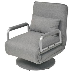 vidaXL Swivel Chair and Sofa Bed Light Grey Adjustable Convertible