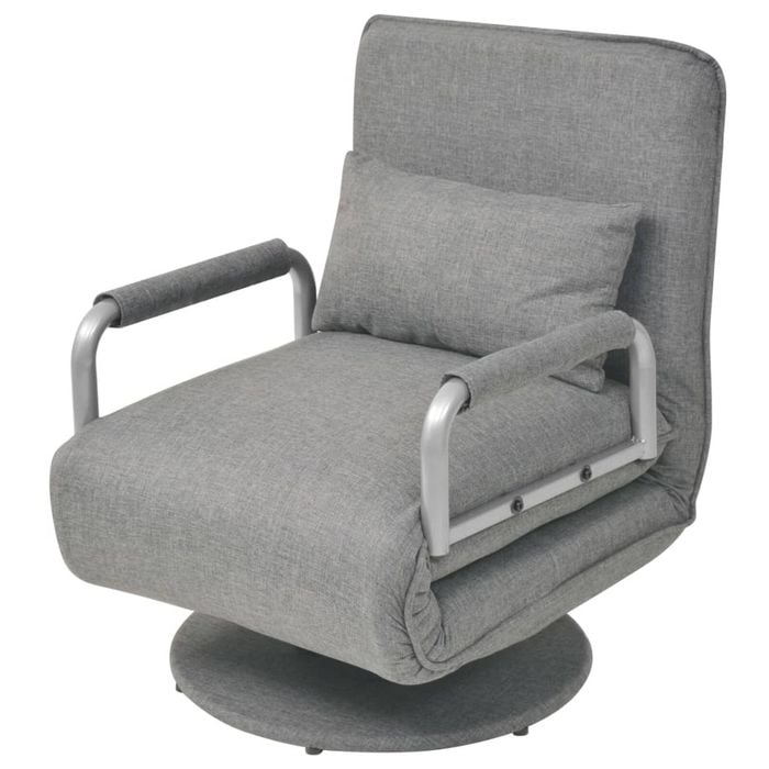 vidaXL Swivel Chair and Sofa Bed Light Grey Adjustable Convertible