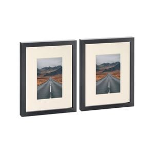 Nicola Spring Photo Frames with 4" x 6" Mount - 8" x 10" - Black - Pack of 2