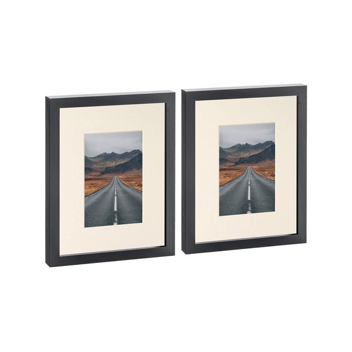 Nicola Spring Photo Frames with 4" x 6" Mount - 8" x 10" - Black - Pack of 2