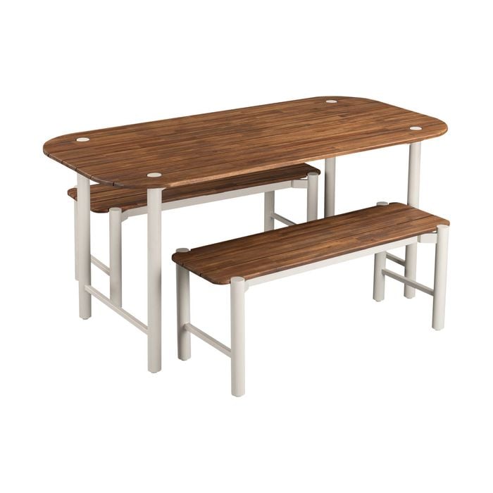 Marquee 3 Piece Wes Timber Bench Dining Setting