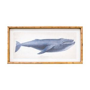 Lvd Wooden Frame Nautical Whale Print Wall Hanging Decor 30x75cm Assorted