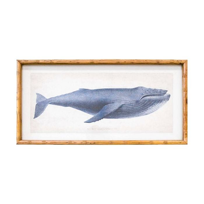 Lvd Wooden Frame Nautical Whale Print Wall Hanging Decor 30x75cm Assorted