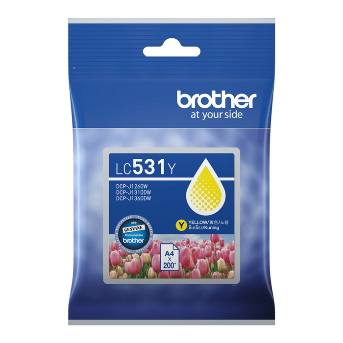 Brother LC531Y Yellow Ink Cartridge for DCP-J1310DW DCP-J1360DW DCP-J1260W