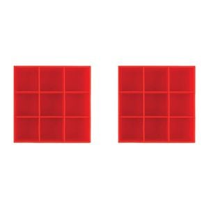 2PK Dexas Silicone 11cm Ice Cube Tray Freezer Mould - Red
