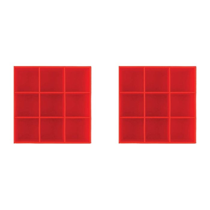 2PK Dexas Silicone 11cm Ice Cube Tray Freezer Mould - Red