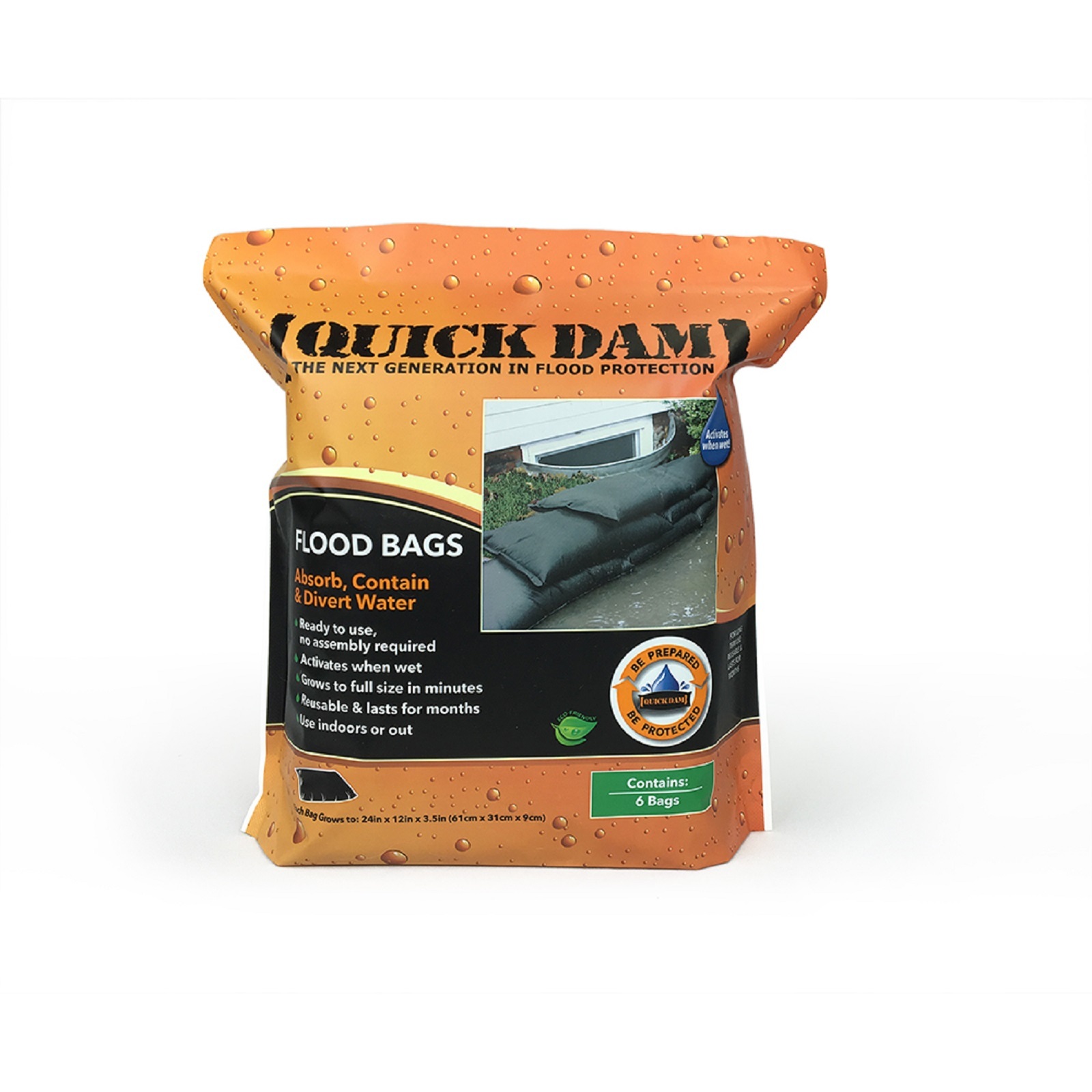 Quick Dam 300 x 600mm Sandless Sandbag - 6 Pack product image