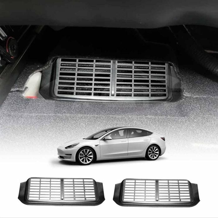 Tesla Model 3 Backseat Rear Under Seat Air Conditioning Outlet Vent Cover Flow Grille Protector