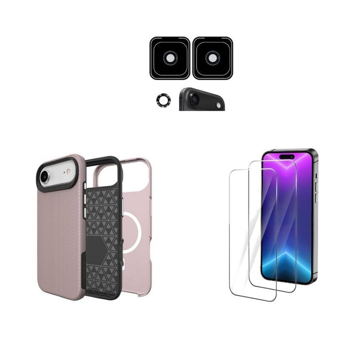 Icoverlover For Iphone Air Case Compatible With Magsafe Tough Rose Gold + 2x Screen + 2x Camera Lens Protectors