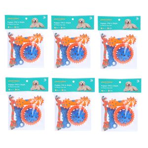 6x 5pc Paws And Claws Puppy Pack TPR Rope Toy Set Puppies/Small Dogs Multicoloured