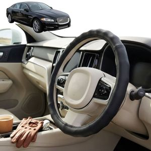 Australian Goose Steering Wheel Cover for Jaguar XJ 2010 - 2021 (Long Wheel) Circle Black