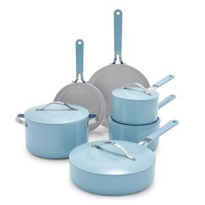 11pc Greenpan Greenlife Dream Cookware Set Ceramic Non-Stick Blue Haze
