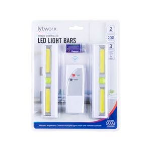 Lytworx White COB Bar Light With Remote - 2 Pack