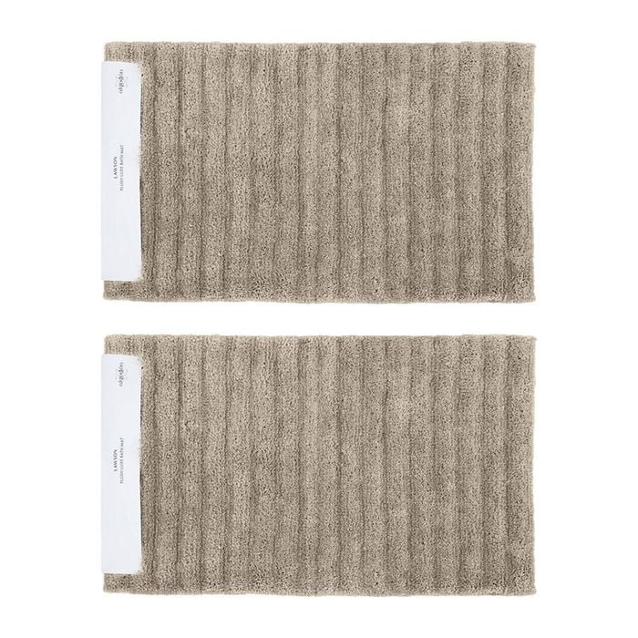 2PK Algodon Polyester Lawson Plush Bath Mat Taupe 50x80cm
