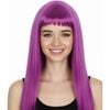 LONG WIG Straight Party Hair Costume Fringe Cosplay Fancy Dress 70cm Wos Fuchsia 22455