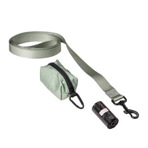 Happy Tails Sage Leash & Waste Bag Holder Set
