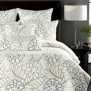 Quilted King/Super King Size Cotton Coverlet Bedspread Set Three Colours White