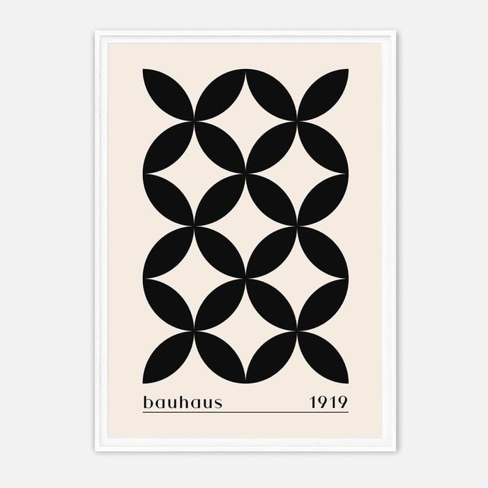 Galrie Bauhaus 1919 Classic Geometric Art Print for Modern Interiors, White Frame, 70 x 100cm (28 x 40inch)