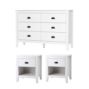 Oikiture 6 Chest of Drawers and 2 Bedside Tables Vintage