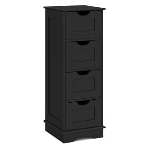 Costway Storage Cabinet 4-drawer Floor Organizer Stand Black