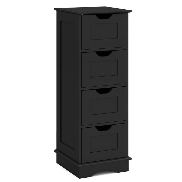 Costway Storage Cabinet 4-drawer Floor Organizer Stand Black