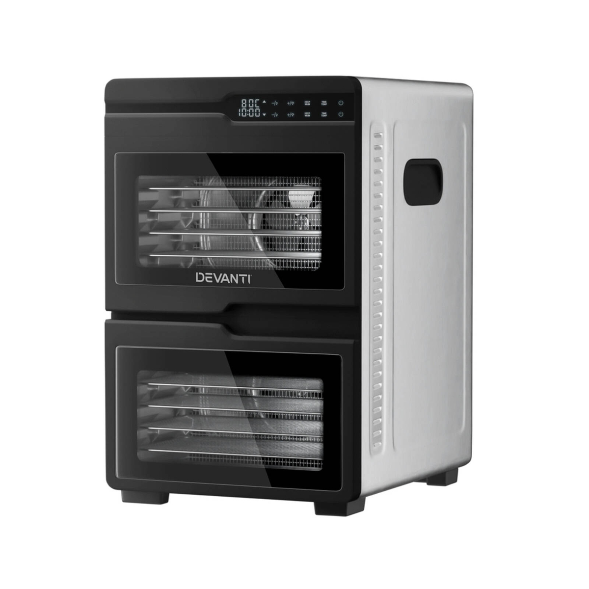 Devanti 12 Trays Food Dehydrator Dual-Zone Stainless Steel Fruit Jerky ...