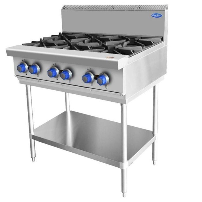 Cookrite Gas Nat 6 Burner Cooktop With Stand 