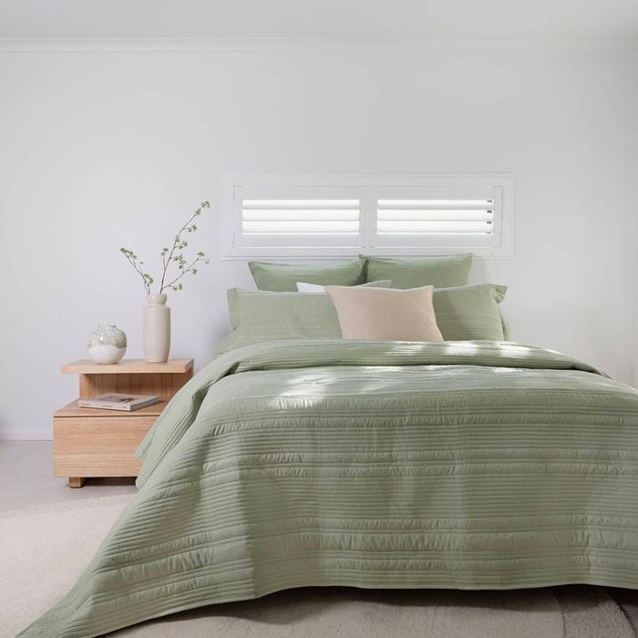 Flinders Coverlet Set Sage S/D