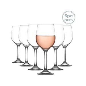 LAV 6 Piece Fame Red Wine Glasses Set - Classic Stemware Goblets - 395ml