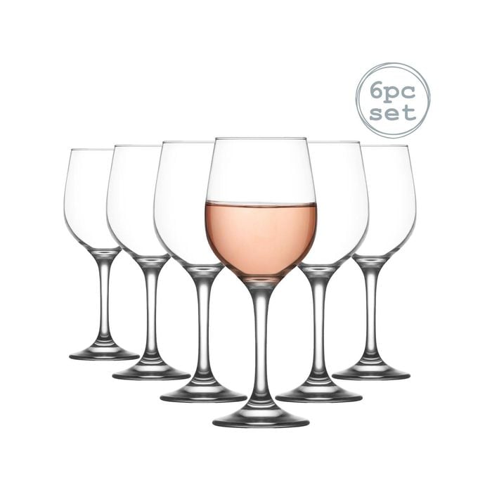 LAV 6 Piece Fame Red Wine Glasses Set - Classic Stemware Goblets - 395ml
