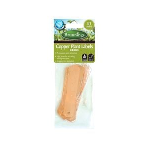 Brunnings 100mm x 20mm Copper Plant Label Tags - 10 Pack