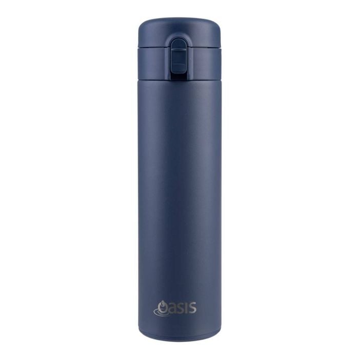 Oasis Stainless Steel Double Wall Insulated Flip Top Flask 480ml - Indigo