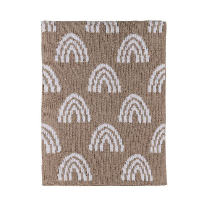 Living Textiles Chenille Blanket - Rainbow Taupe