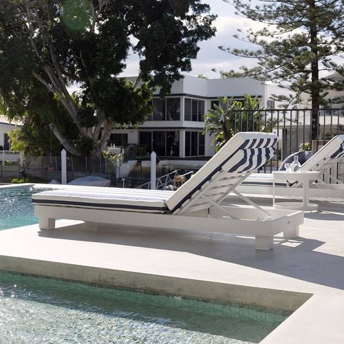 Santorini Outdoor Aluminium Pool Sun Lounge Set In Charcoal Bunnings Australia