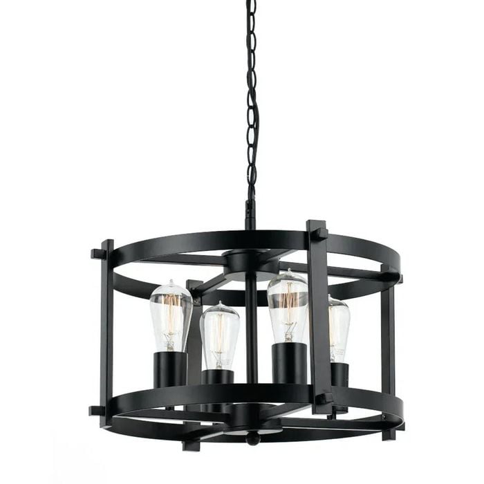 Telbix Finley Modern Pendant Hanging Lamp Light Metal Black