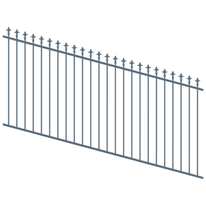 ProtectorAl 1201-2400W x 1200H Deep Ocean Spear Top Pool Fence Panel Raked Up to 15º