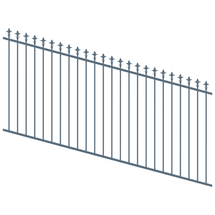 ProtectorAl 1201-2400W x 1200H Deep Ocean Spear Top Pool Fence Panel Raked Up to 15º