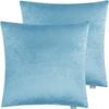 Velvet Square Cushion Cover 2pcs Pack - Aqua Blue
