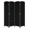4 Panel Room Divider Decorative Folding Rattan Wicker Screen Room Privacy Separator