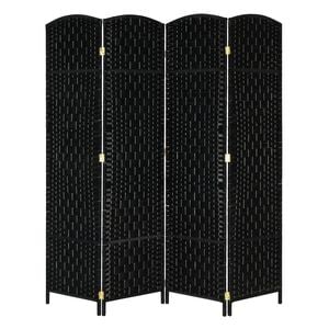 4 Panel Room Divider Decorative Folding Rattan Wicker Screen Room Privacy Separator