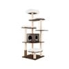 Costway 179cm Wooden Cat Tree 7-layer Sisal Scratching Posts Tower W/perch & Cushions Condo House Brown