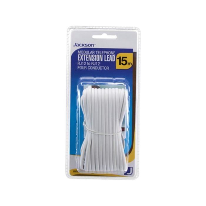 Jackson 15m RJ12 White Telephone Lead