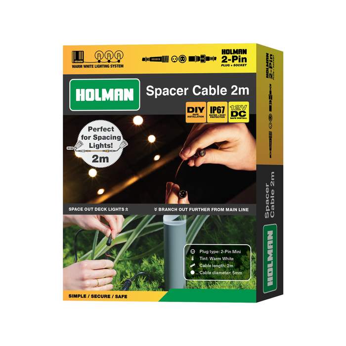 Holman 2M Warm White Garden Light Spacer Cable