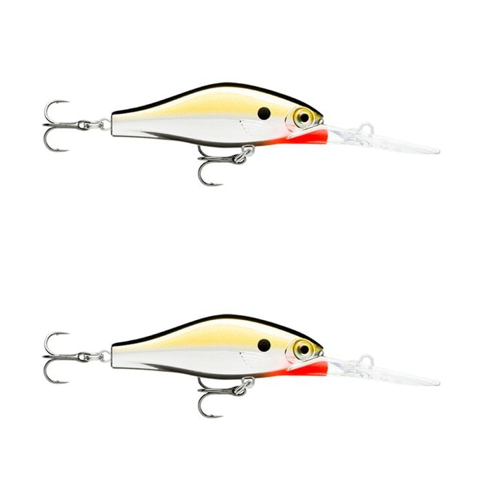 2x Rapala 5cm Shadow Rap Jack Deep Dive Crankbait Fish Lures - Gold Chrome