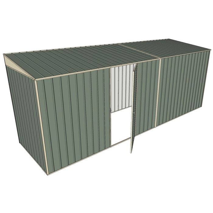 Build-a-Shed 1.5 x 5.2 x 2m Single Hinged Side Door Skillion Shed - Green