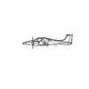 Ignite Laser Diamond DA62 - Six-Seat Twin-Engine Aircraft Silhouette Metal Wall Art Coated Black 15.7 inch - 40 cm