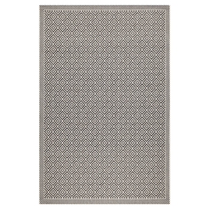 Fab Habitat 80x150cm Black And White Moti Diamond Polypropylene Outdoor Rug