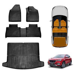 3d Floor Mats Boot Liner Set For Mg Hs 2018-2024 All Weather Heavy Duty Cargo Car Trunk Luggage Tray Acessories